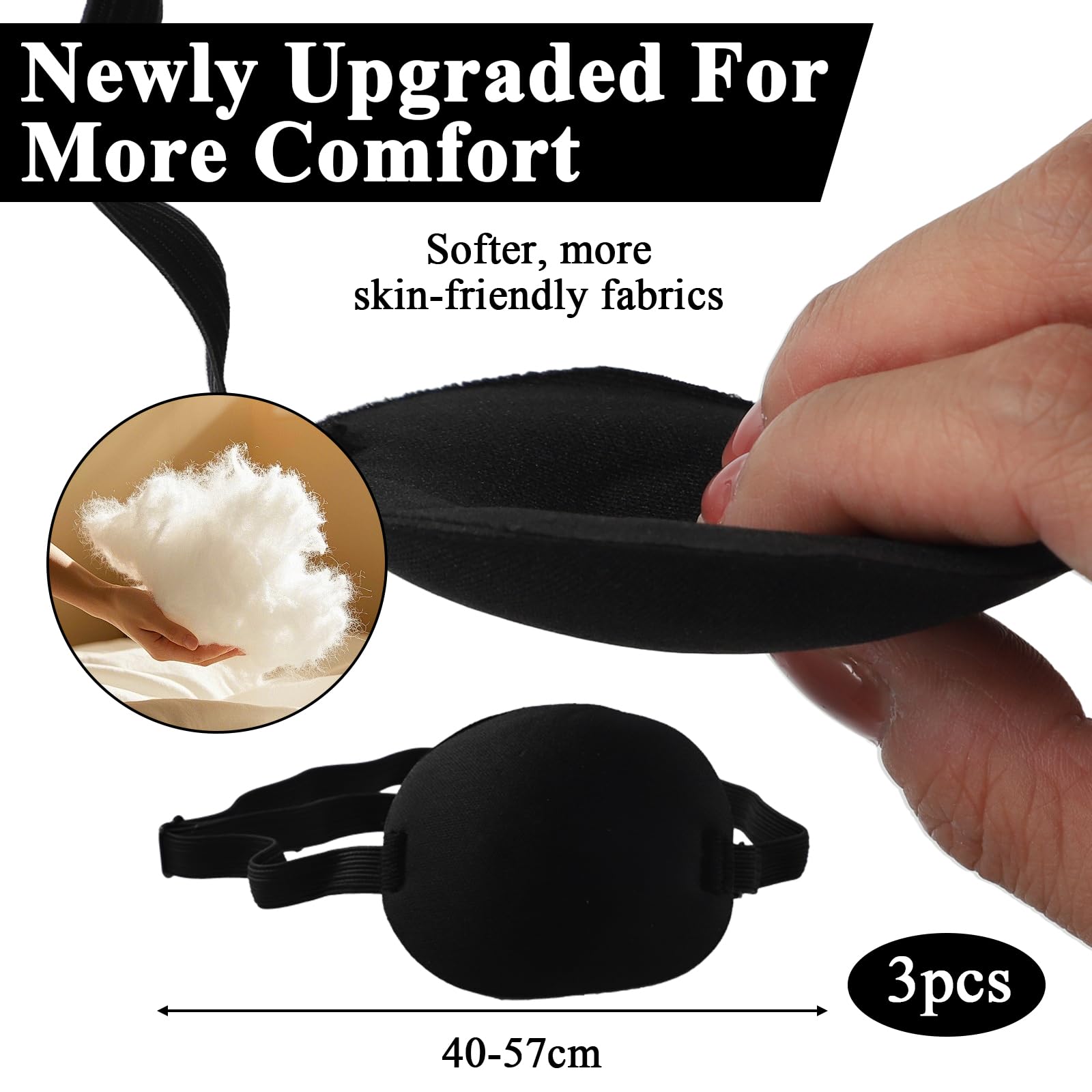 Adjustable elastic strap medical eye patch for adults and children