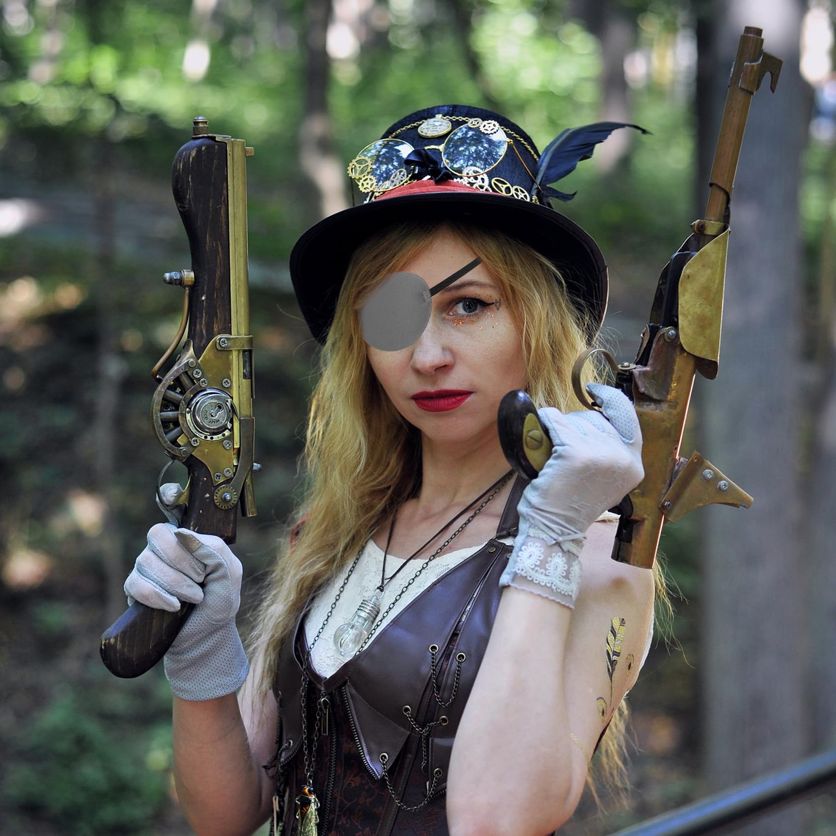 Adjustable strap close-up on grey eye patch