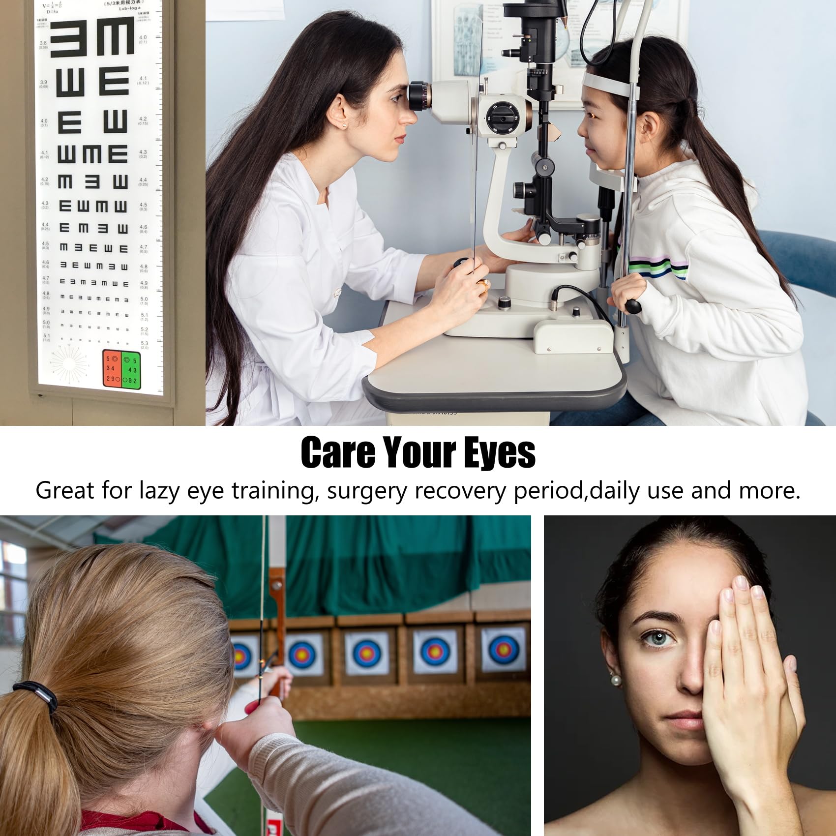 Grey eye patch designed for right eye use