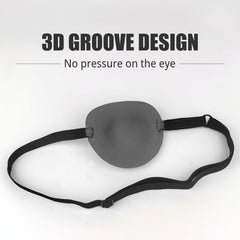 Close-up of soft padding on grey eye patch