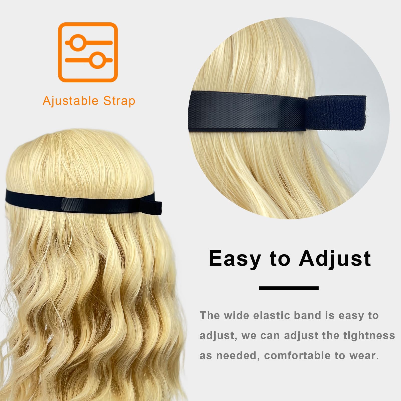 Adjustable elastic headband for a secure fit