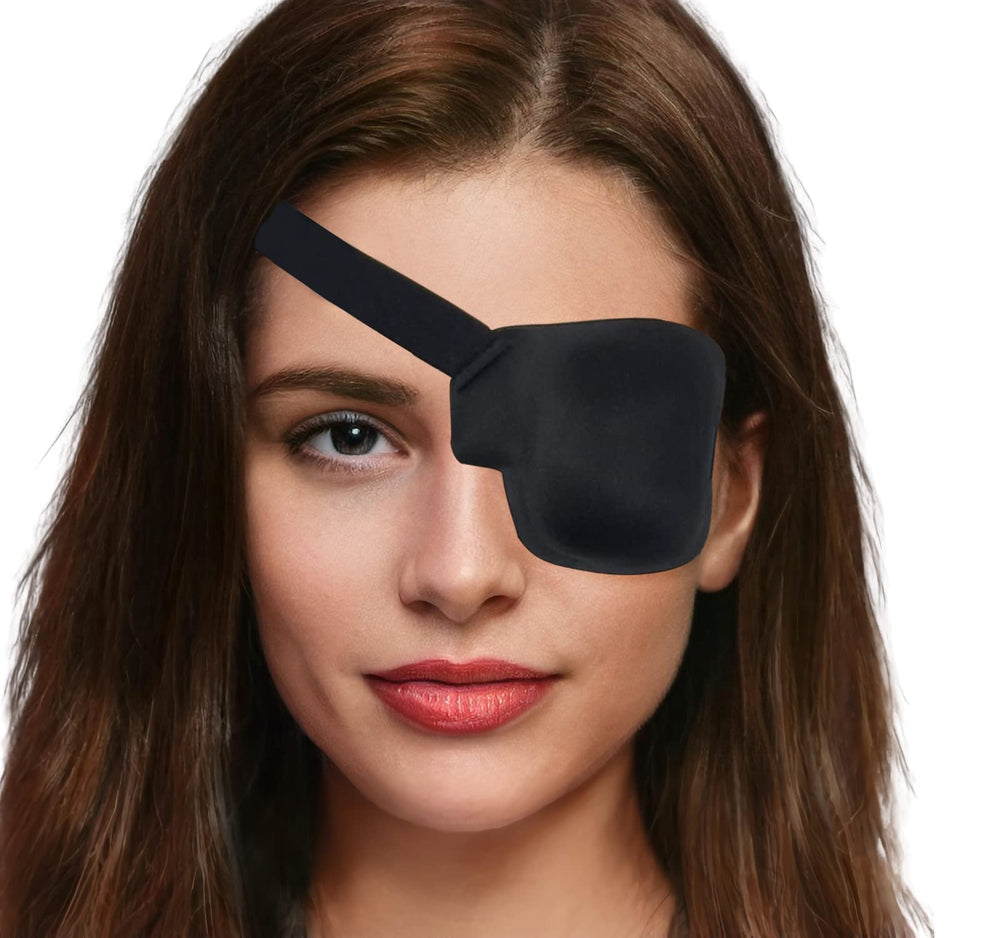 2-pack black left eye patch in packaging