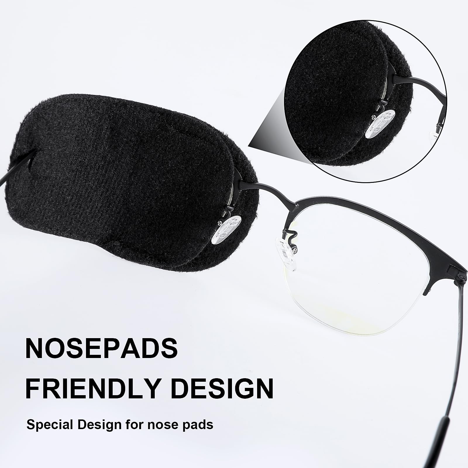 Left and right eye compatible eye patch for glasses