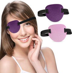 Pink and purple 2-piece 3D eye patches set with adjustable strap