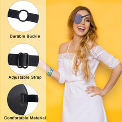 Left eye wearing purple eye patch showing comfortable curvature
