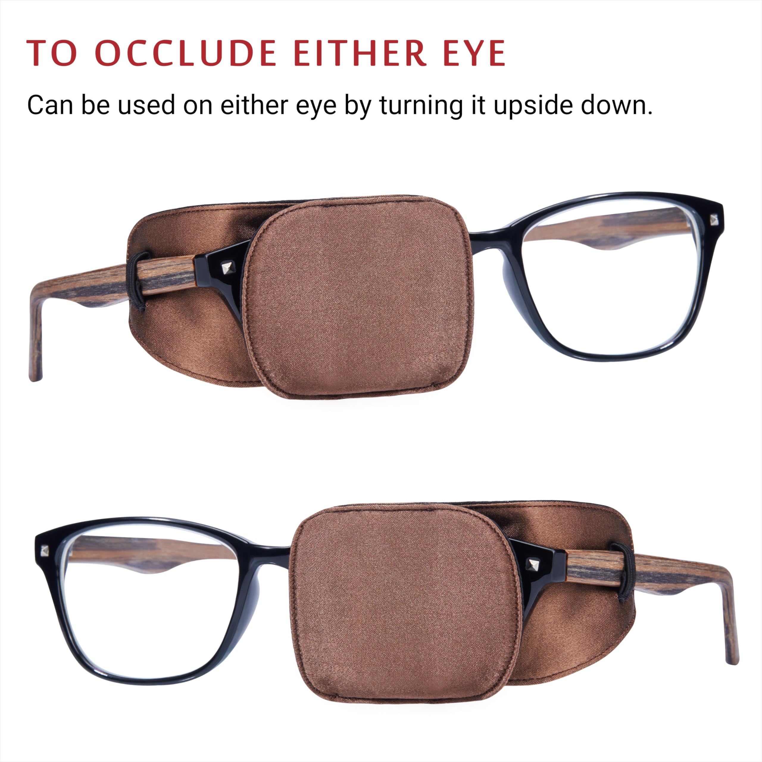Patch flipped to show left or right eye coverage (reversible)
