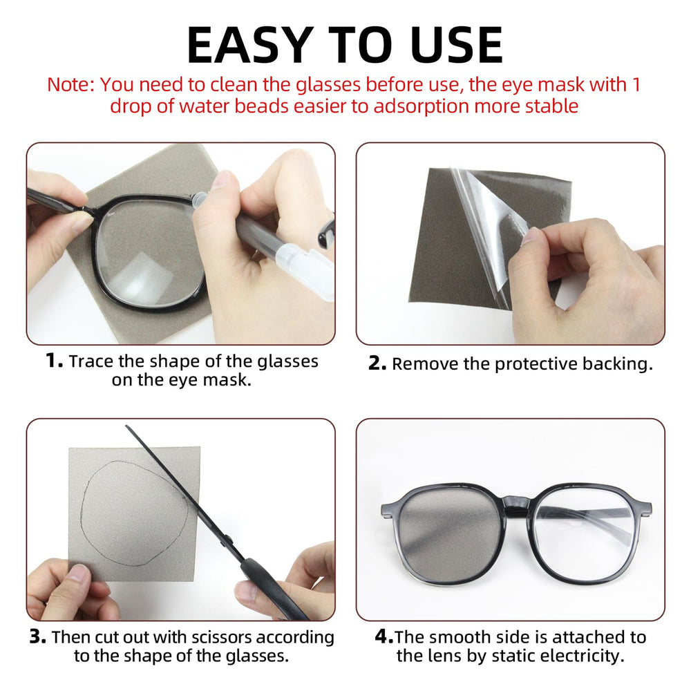 Demonstration of static adhesion on a lens with eye patches