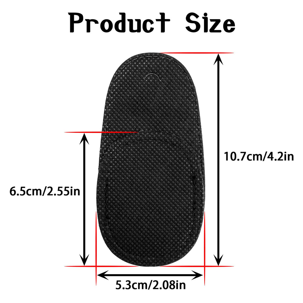 Close-up of black eye patch size 5.3 × 10.7 cm