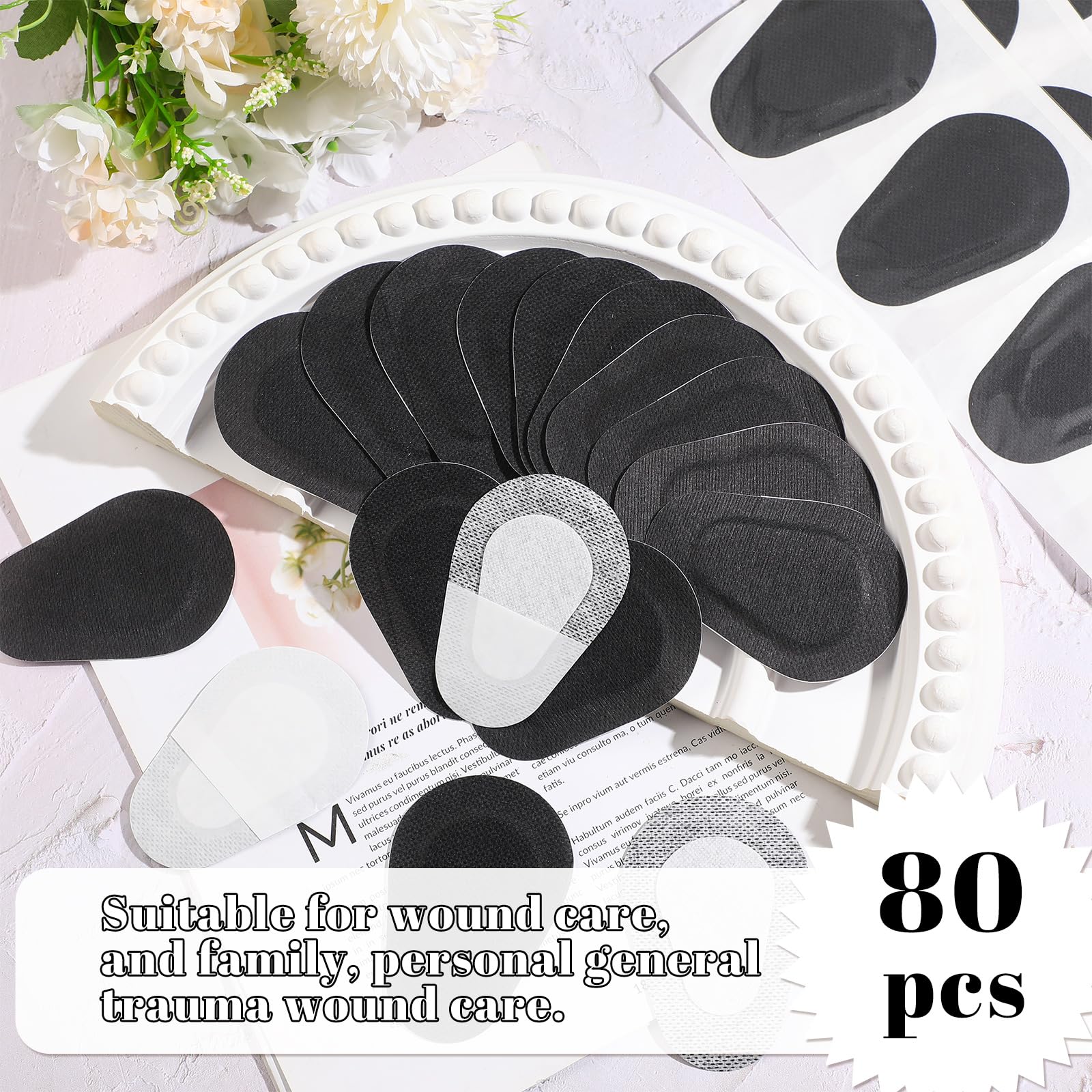 Close-up view of the eye patches in the pack