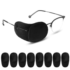 Velvet eye patches for adults and kids in black, for glasses