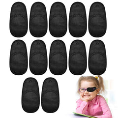 Black medium-size reusable eye patches set of 12 (front view)