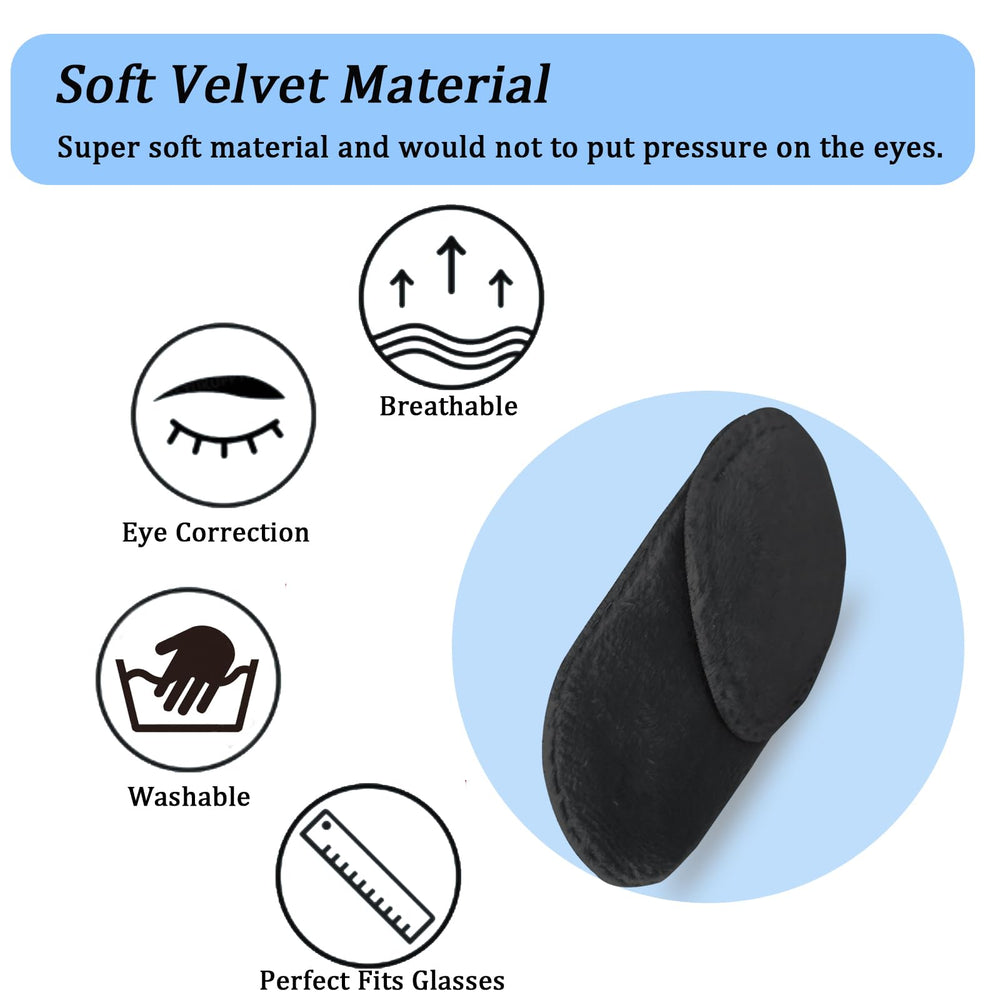 Package of four velvet black eye patches