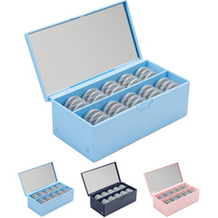 EYEPOCKET daily contact lens case in light blue with separate left and right compartments
