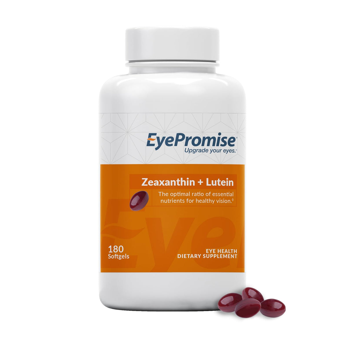 EyePromise Zeaxanthin & Lutein eye vitamin bottle label with 180 softgels