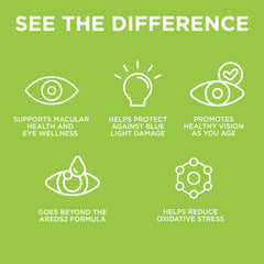 Close-up of EyeScience Macular Health Formula bottle