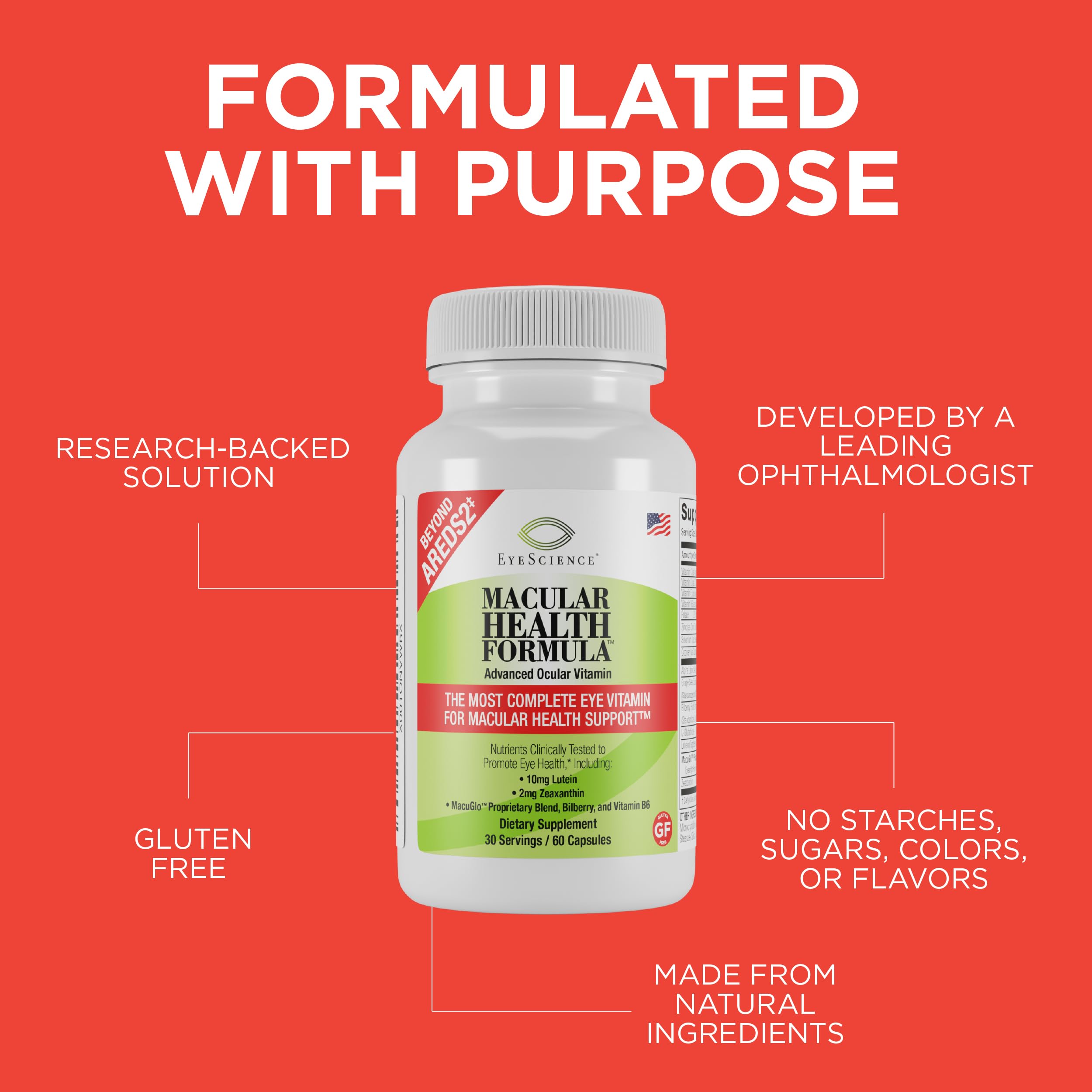 Illustration of Lutein and Zeaxanthin carotenoids for macular health