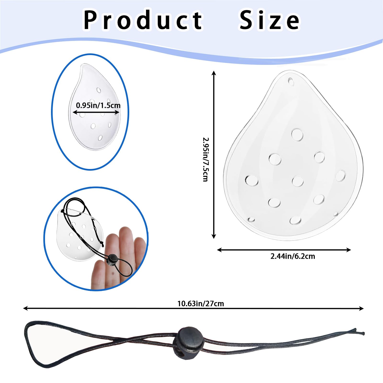 Close-up of the adjustable strap threading holes on the eye shield