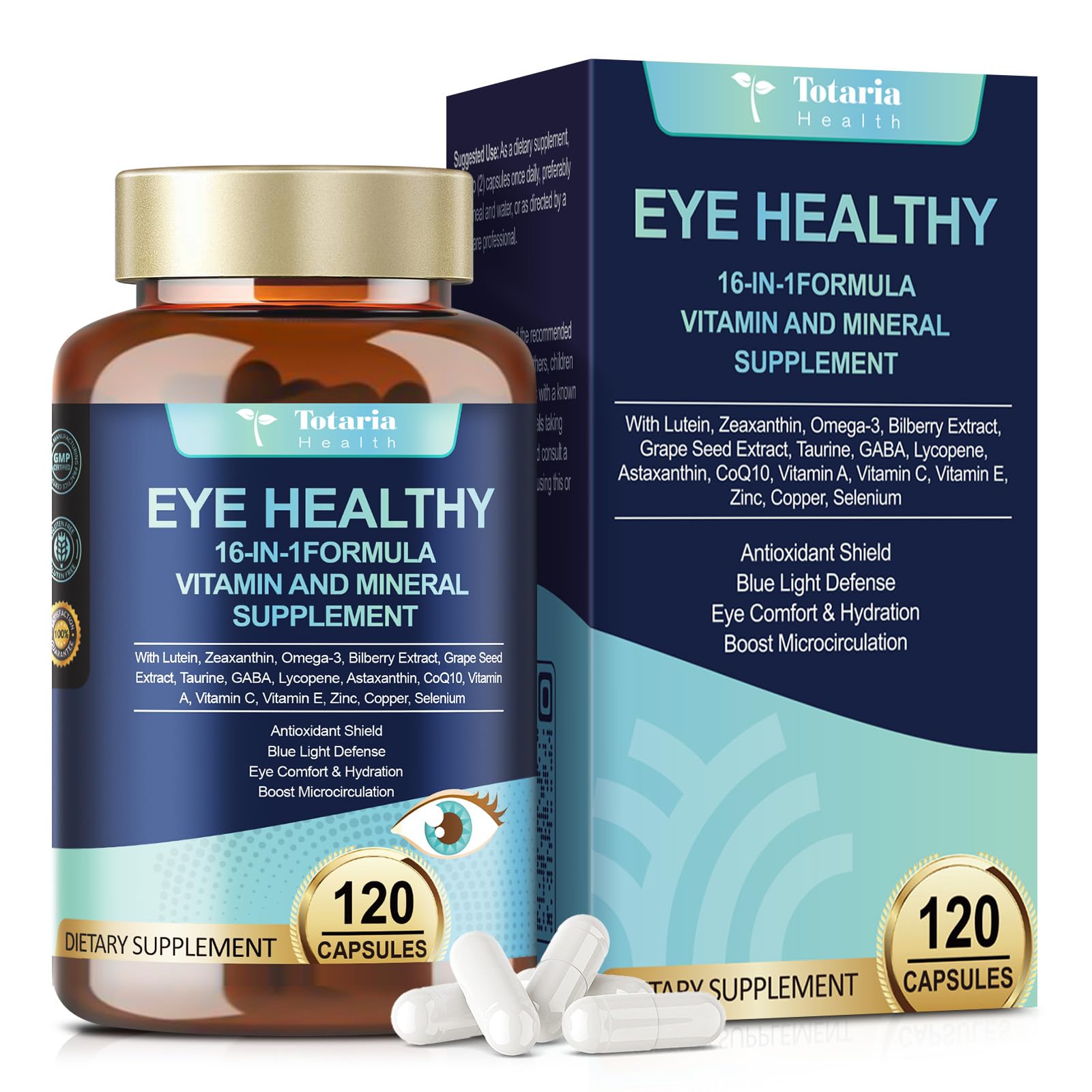 Bottle of Eye Vitamins Lutein and Zeaxanthin with AREDS2-inspired nutrients