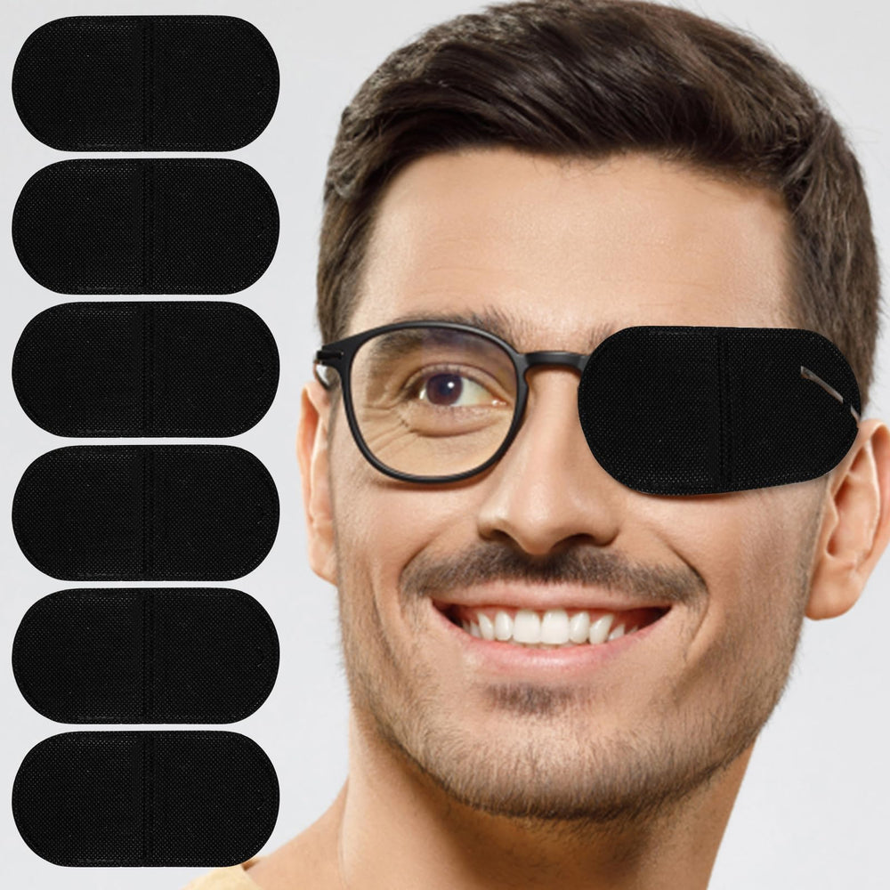Pack of twelve black glasses eye patches