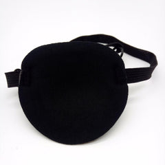 Close up of elastic band and fabric on left eye patch