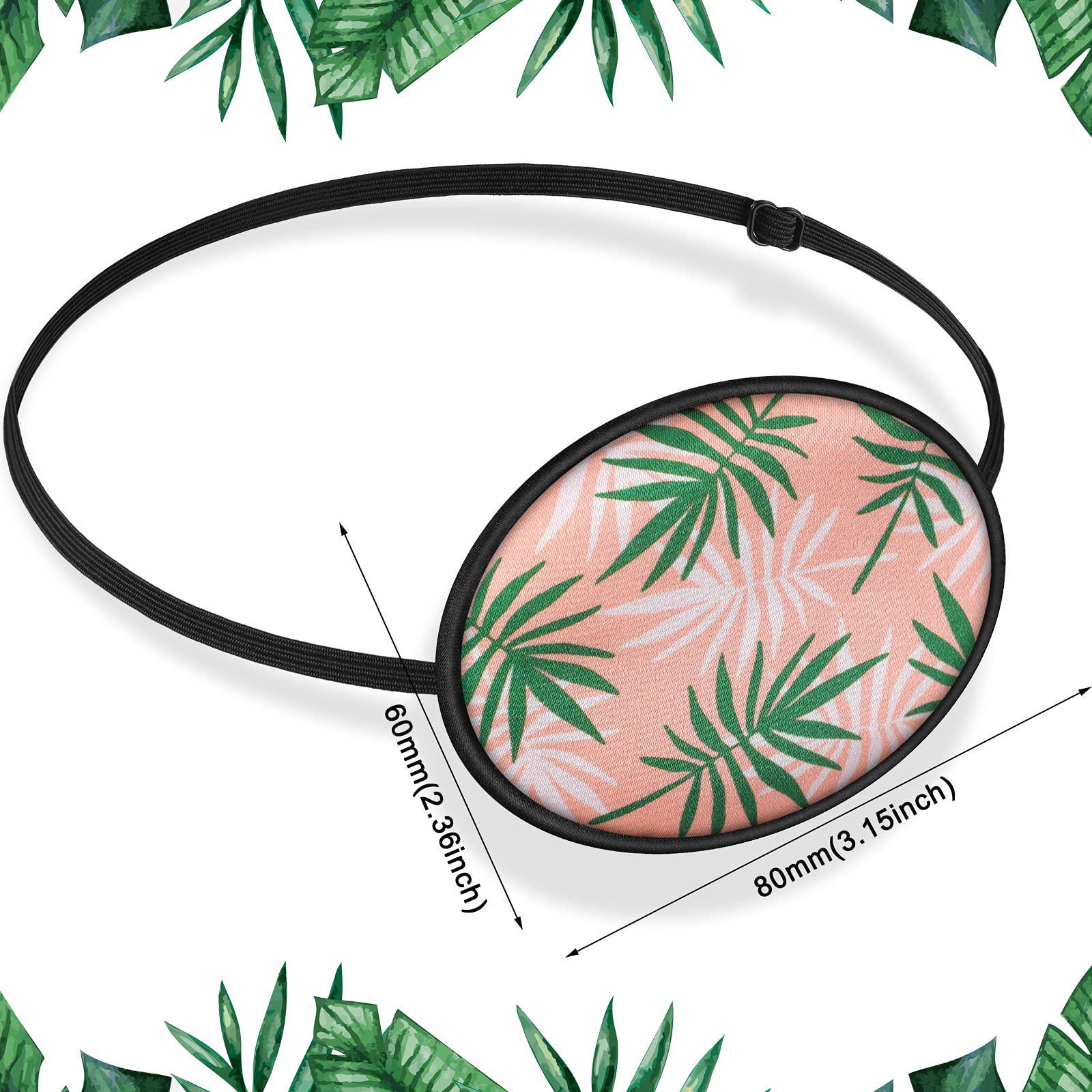 Adjustable elastic strap on silk eye patch