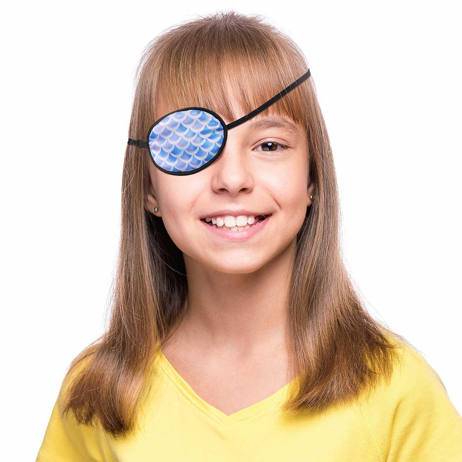 Silk eye patch with leaves pattern
