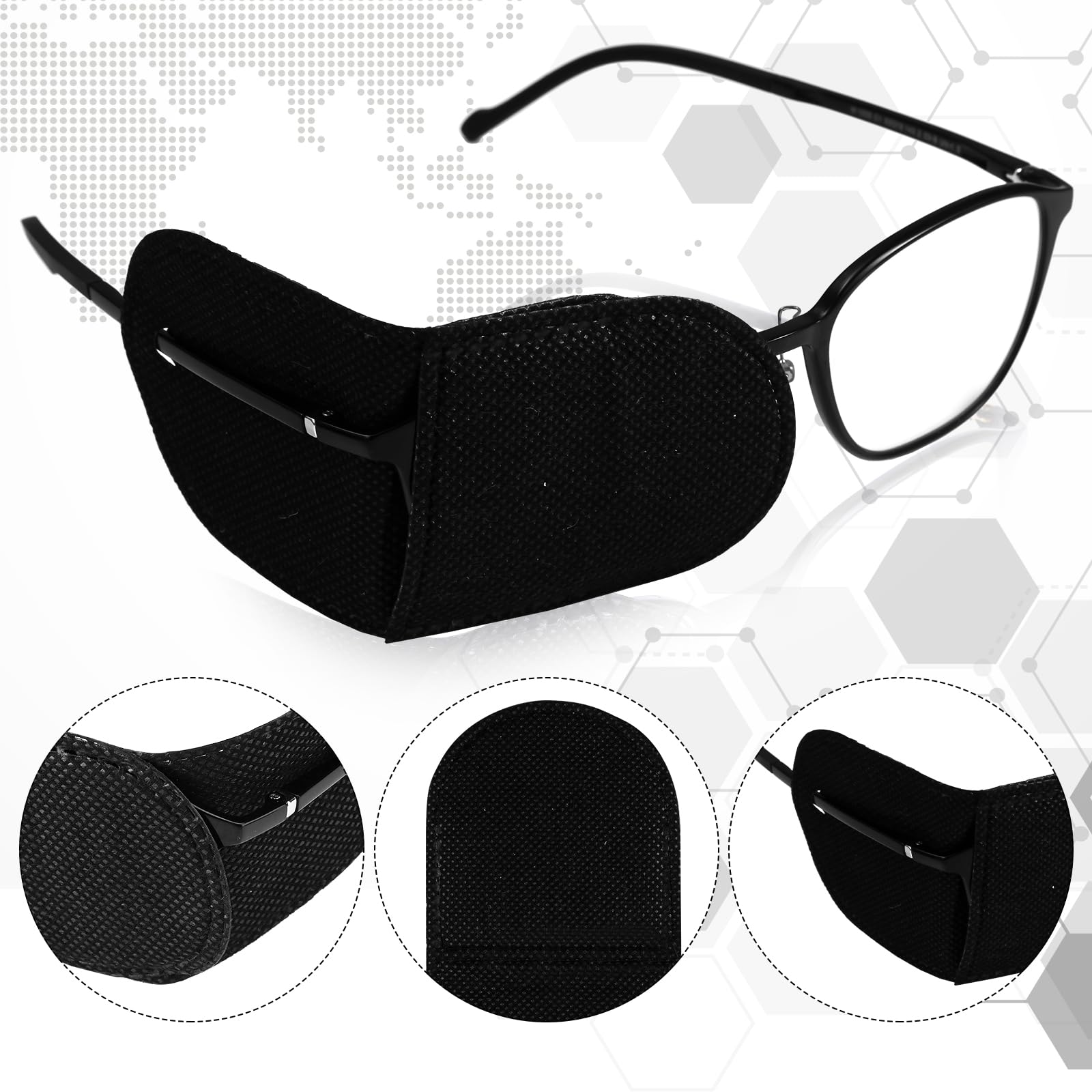 Non-woven polyester eye patch material close-up