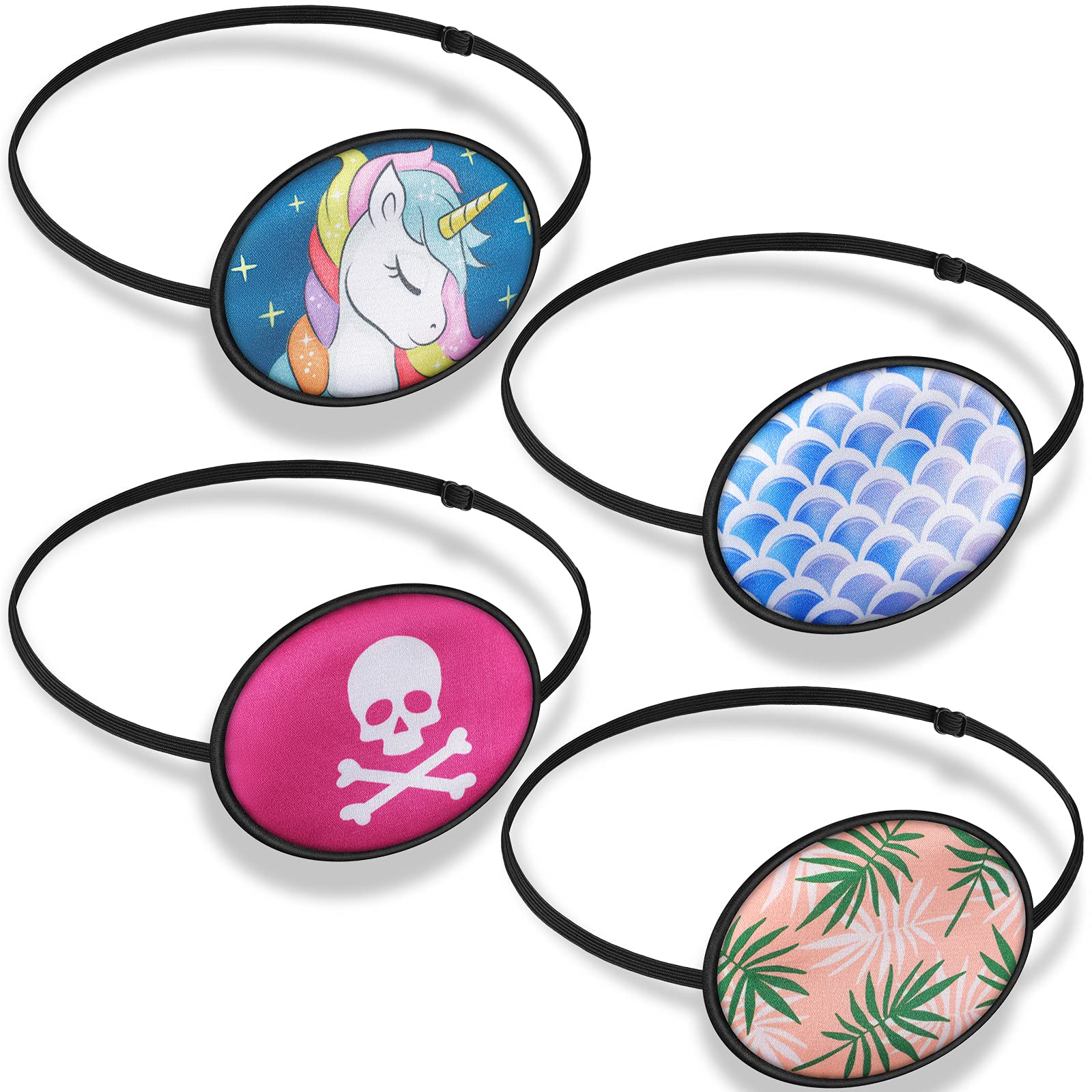 Silk eye patch with unicorn pattern