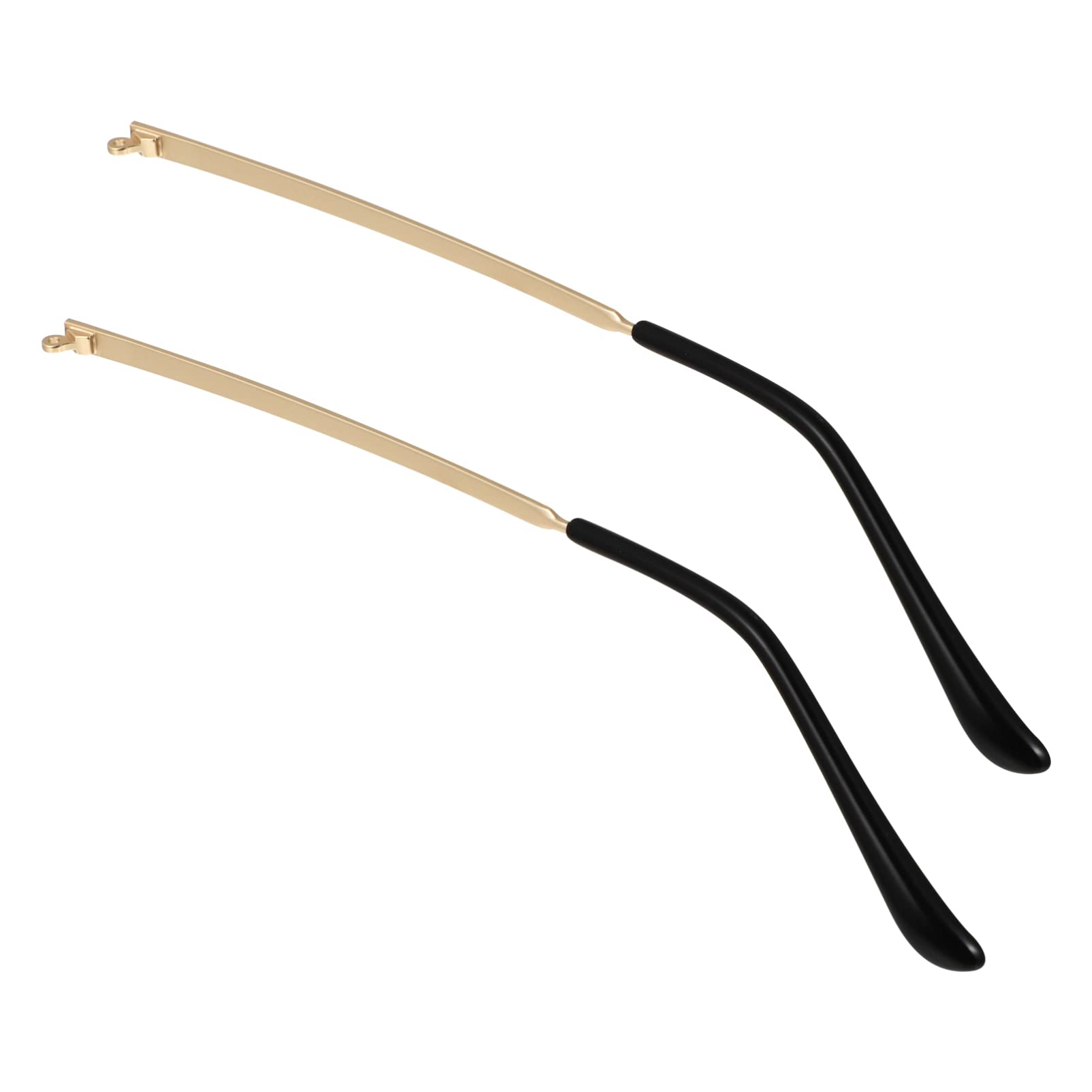 Golden metal eyeglass arm replacement with silicone anti-slip tip - front view