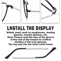 Universal temple replacement arm on eyewear