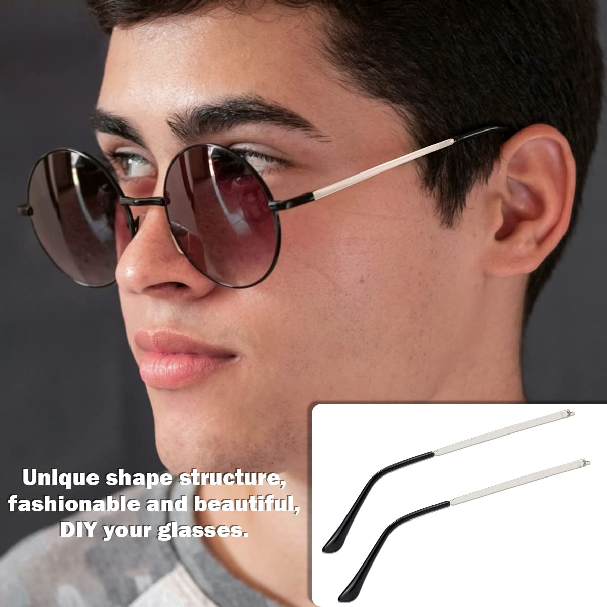 Eyewear frame with replacement arm installed