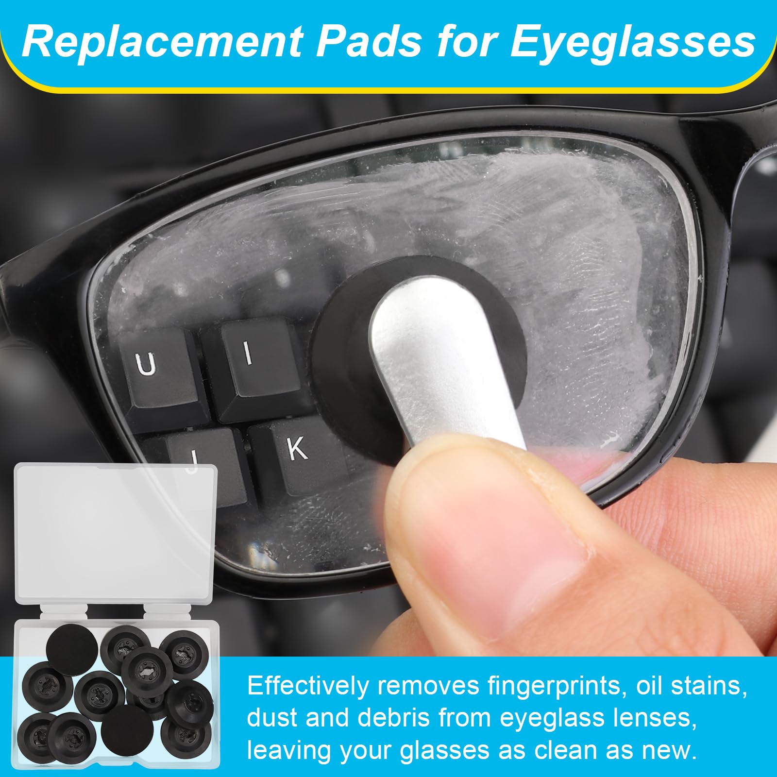 Glass cleaning brush tool with replacement pad ready to use