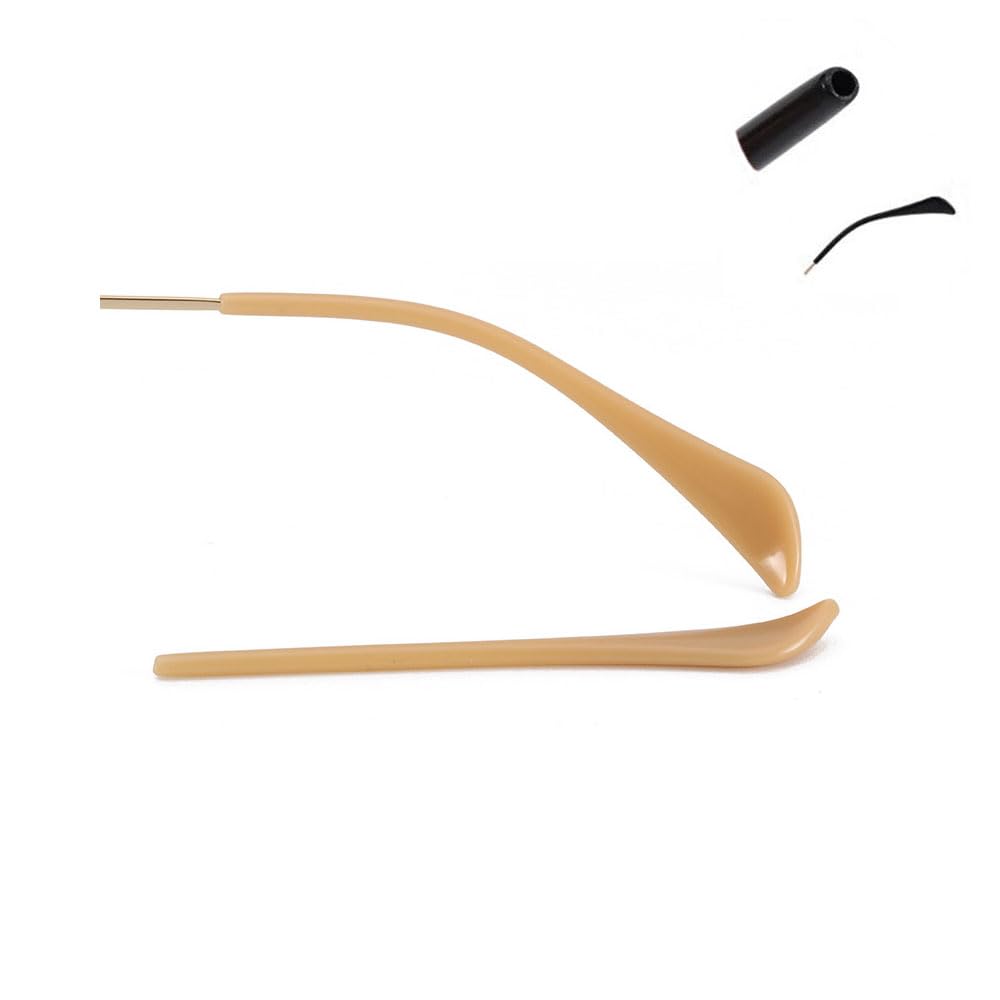 Golden eyeglass end tip close-up