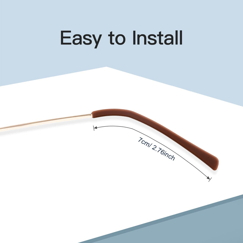 Blue silicone anti-slip eyeglass end tips for thin wire frames