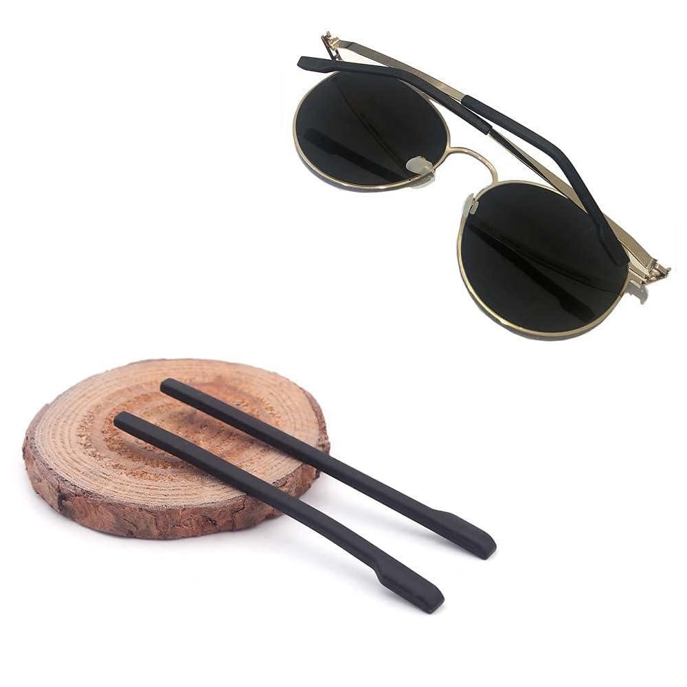 Black soft silicone eyeglass end tips – 1 pair
