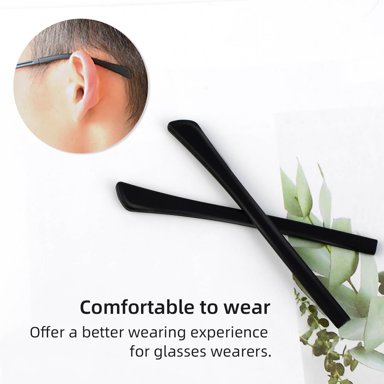 Anti-slip silicone tips reduce ear discomfort