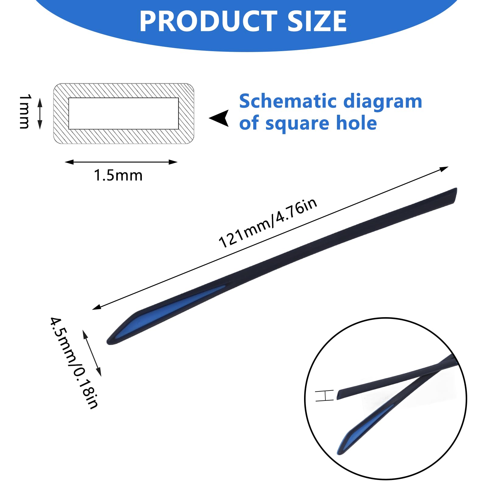 Bore diameter 1.5 mm specification for eyeglass arms