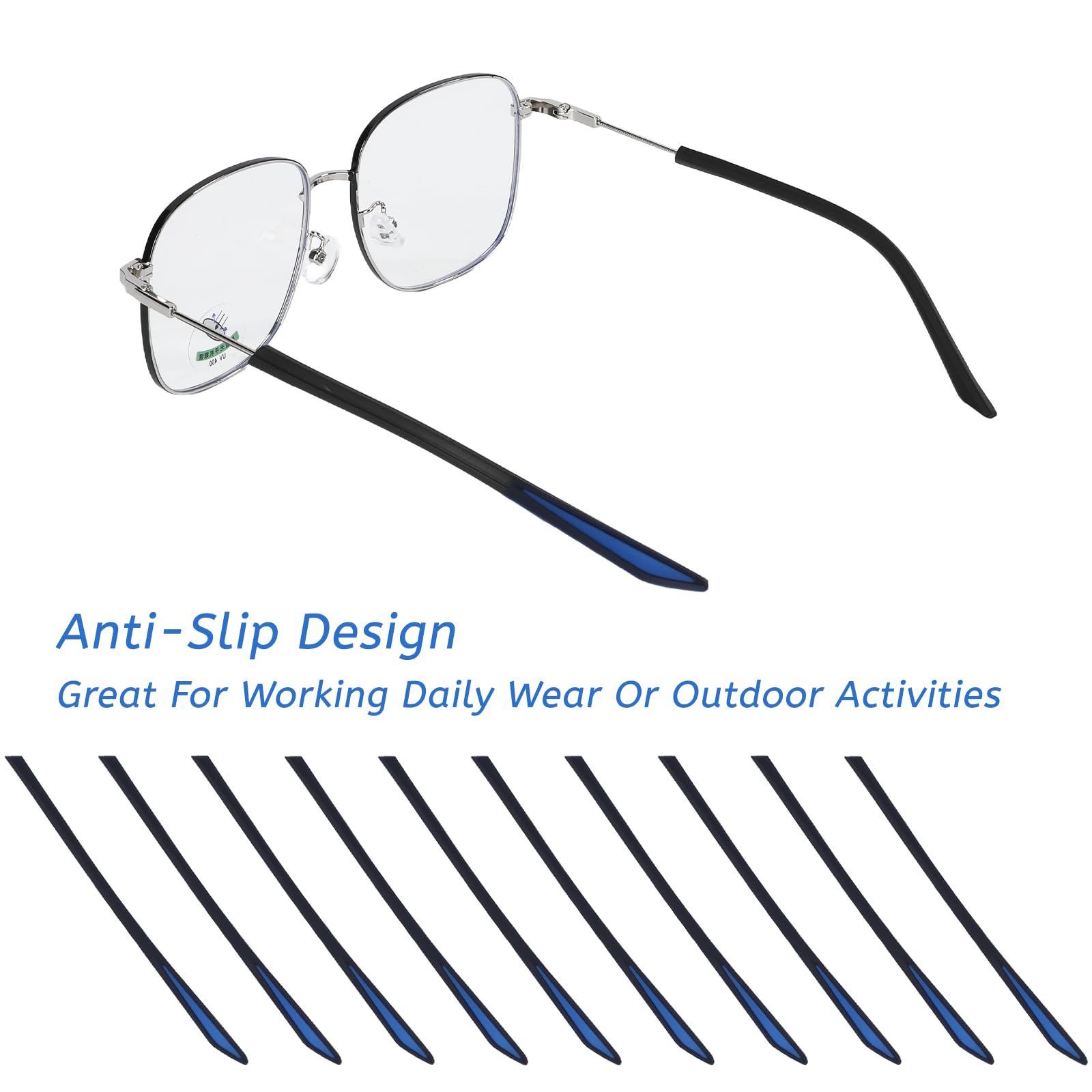 Easy installation of silicone eyeglass ends onto temple