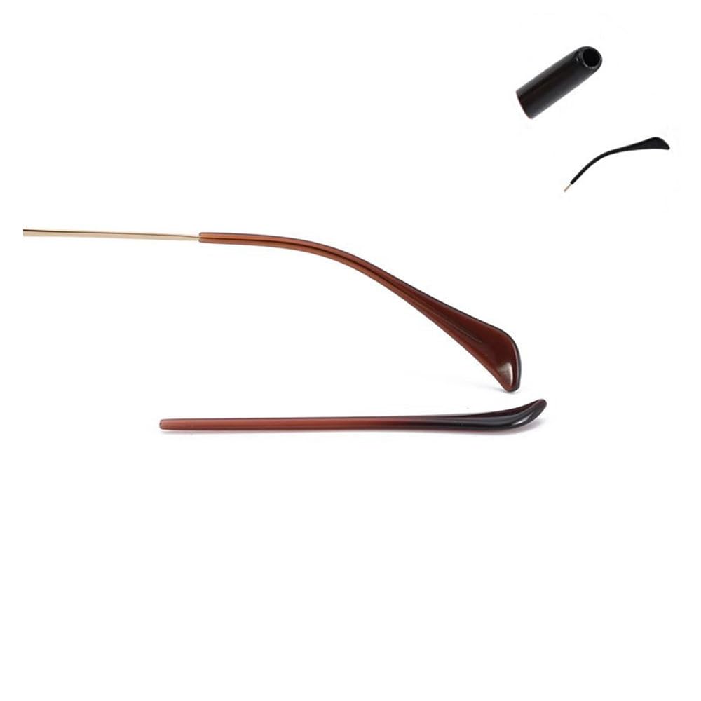 Brown eyeglass end tips with ear socks