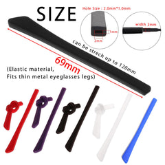 Close-up of brown anti-slip silicone eyeglass end tip