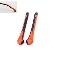 Orange rubber eyeglass end tips for thin metal frames (pair)