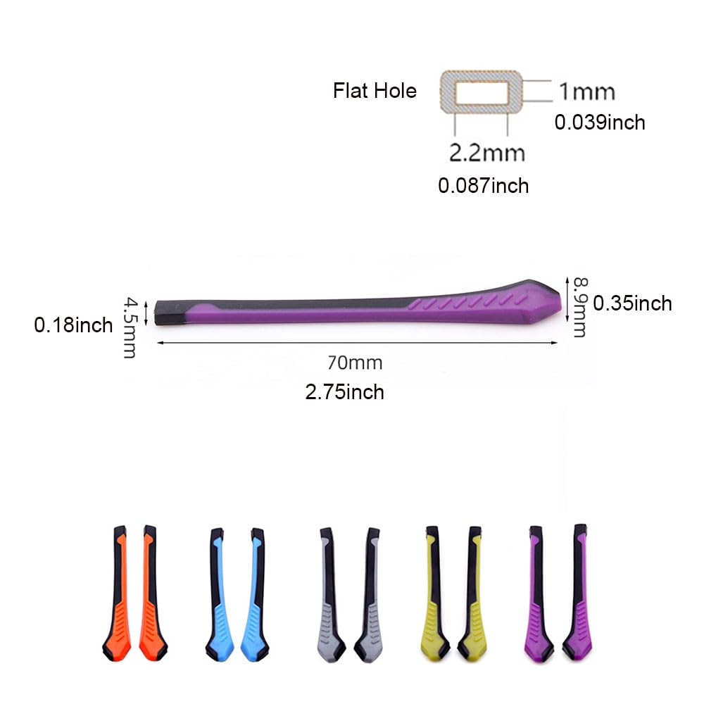 Orange end tips attached to thin metal glasses legs