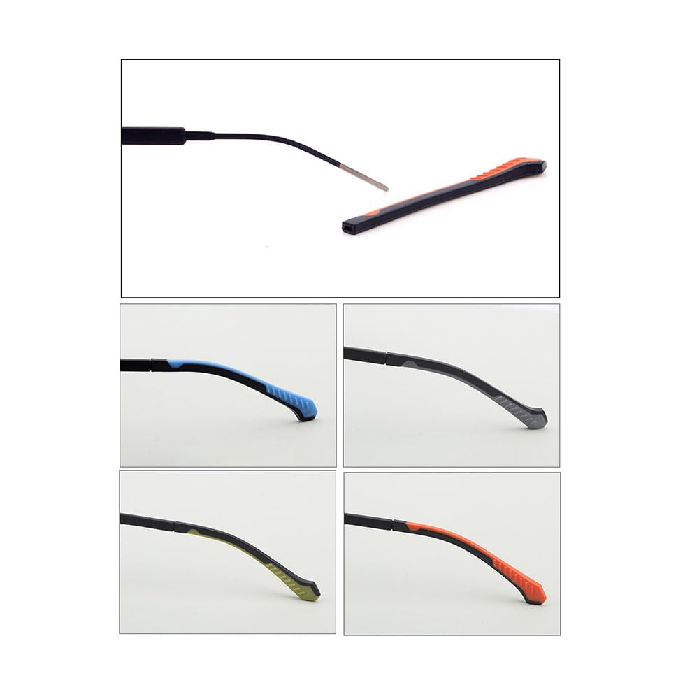 Package contents: 1 pair of orange eyeglass end tips