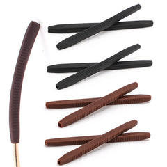 Silicone anti-slip eyeglass end tip on thin metal leg (0.1-0.16 in)