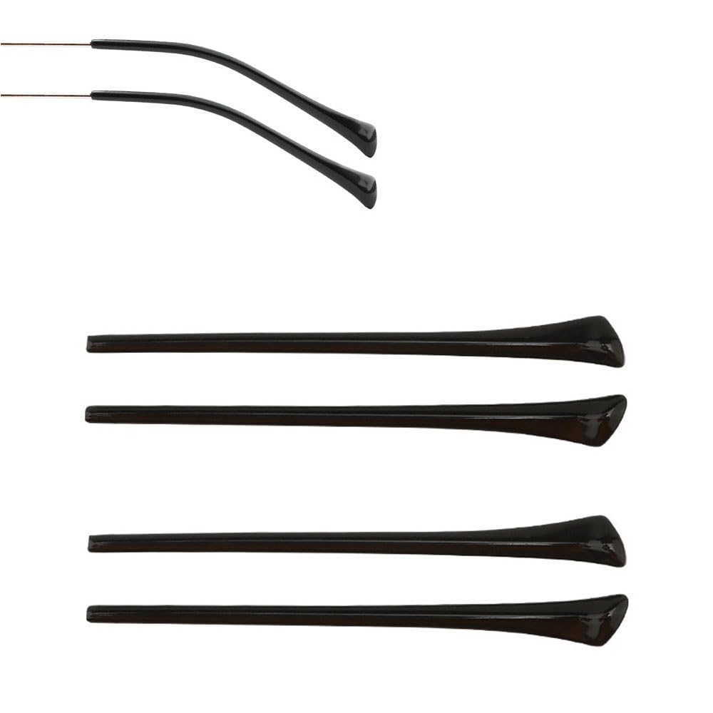 Black silicone eyeglass end tip ear sock for thin metal frames - pair 1