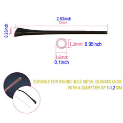 Black silicone eyeglass end tip ear sock for thin metal frames - pair 2
