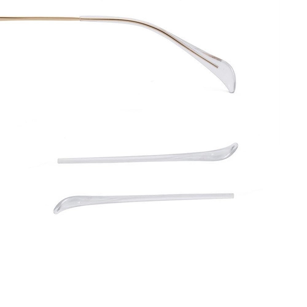 Two pairs of transparent eyeglass end tips