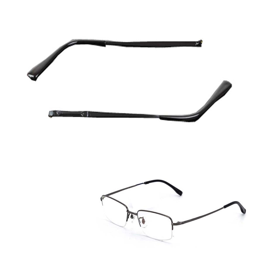 Black eyeglass replacement frame arms and temples - front view