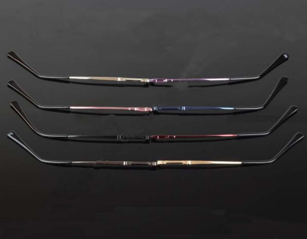 Close-up of black eyeglass replacement arms' tooth and hinge