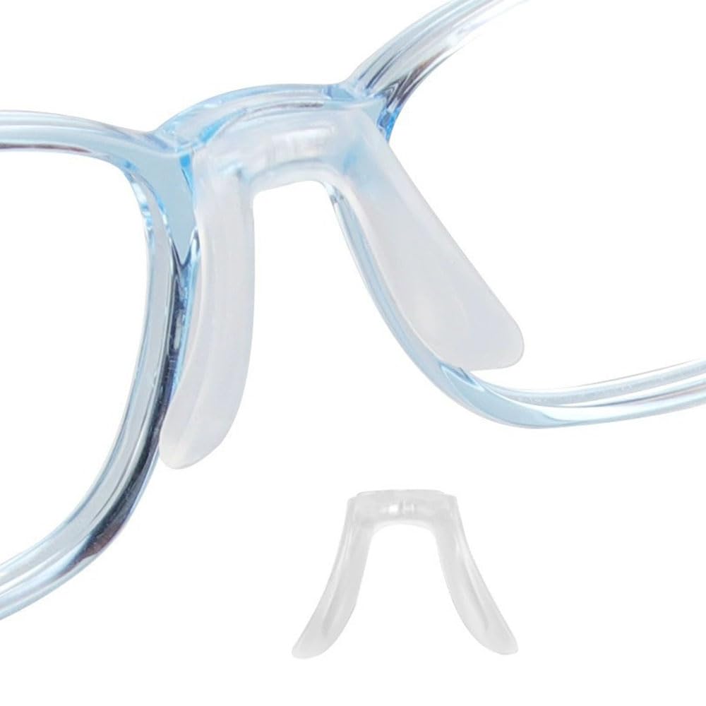 Eyeglass saddle bridge nose pad close-up